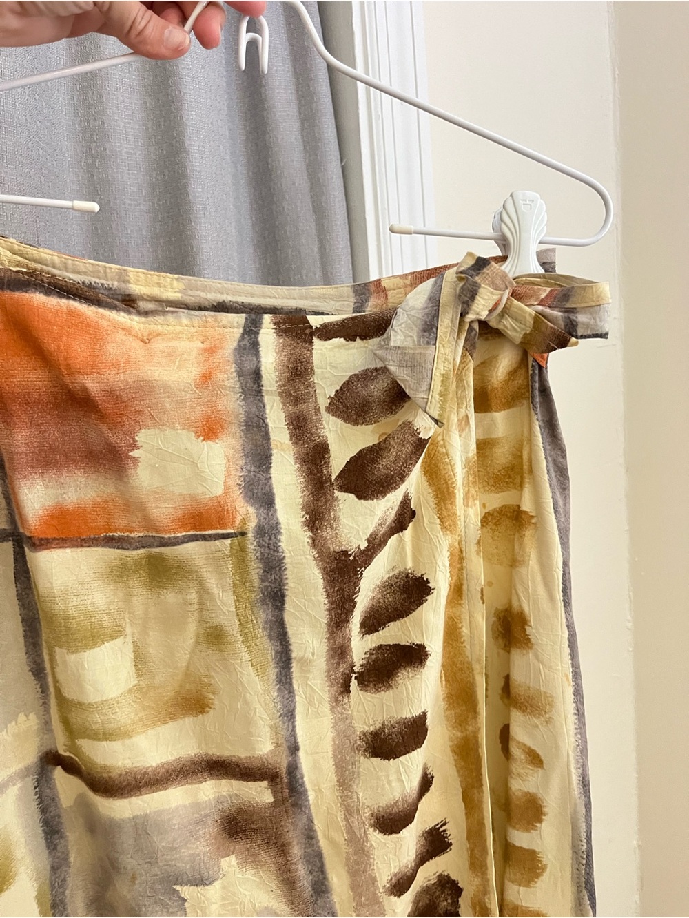 Vtg Jams World Wrap Midi Skirt M in Earthtones 90s - Picture 3 of 6